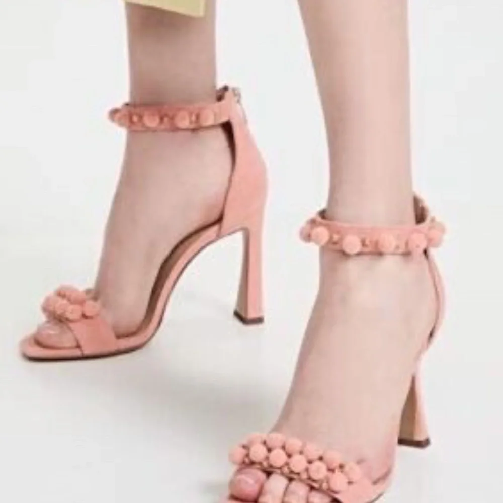 Sam Edelman Luella Canyon Clay Squared Toe Ankle Strap Spool Heeled Sandals - Picture 5 of 10